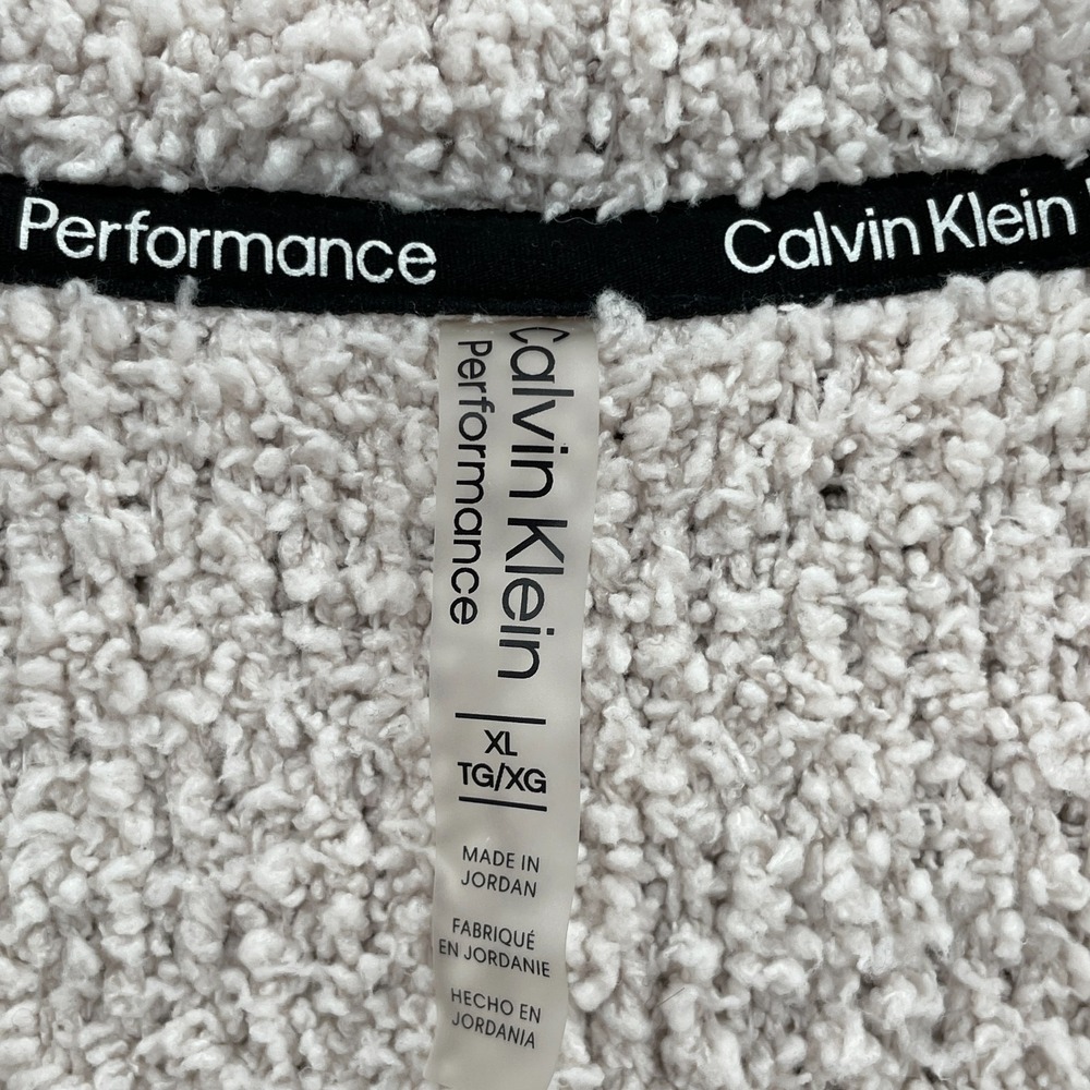 Calvin Klein Sherpa Sweater Women's XLarge Pink Boxy Oversized Performance Cozy - Picture 5 of 10